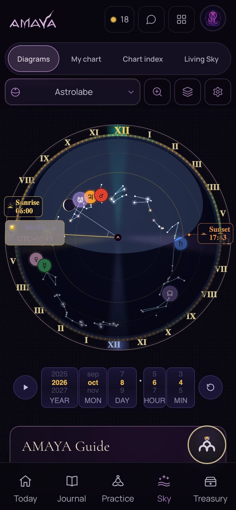 La pantalla de Cielo en inglés, capturada en un teléfono.