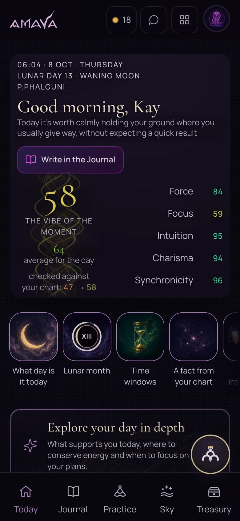 The live Today screen on a phone.